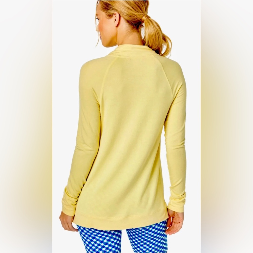 Lilly Pulitzer Luxletic Cassi Popover Top in Watch Hill Yellow Size Small - Picture 3 of 15